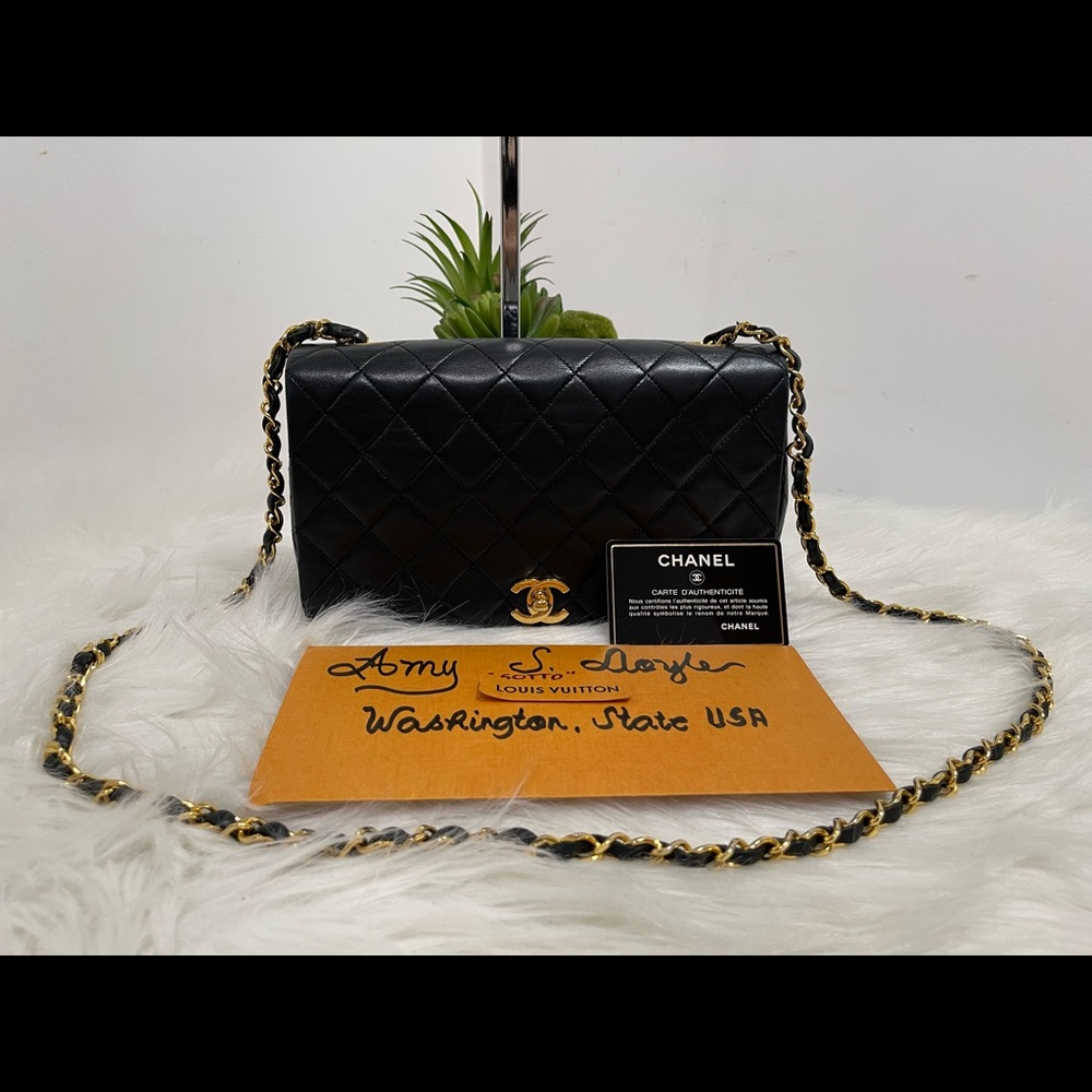 Vintage Full Flap Bag Quilted Lambskin Medium